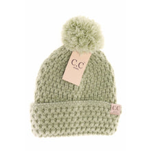 Load image into Gallery viewer, KIDS Bee Stitch Knit Pom C.C Beanie