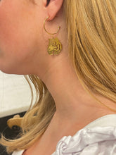 Load image into Gallery viewer, Tiger GameDay Gold Hoop Earrings - Hypoallergenic - CUTE!
