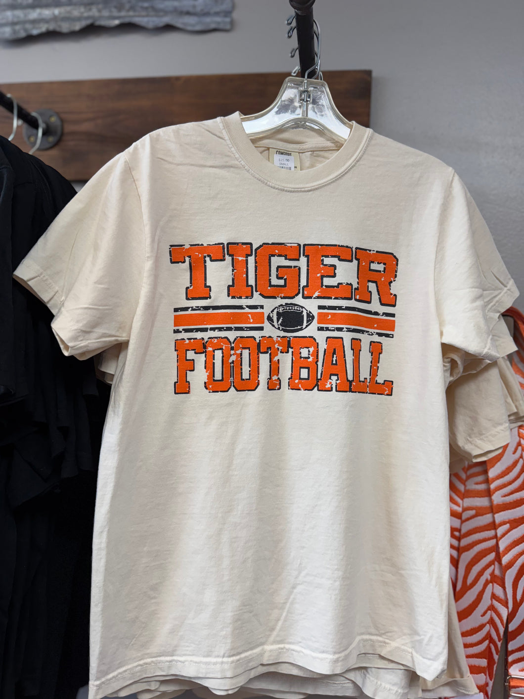 Distressed Tigers Football Short Sleeve