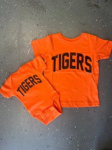 Orange Tigers Onesies and Toddler