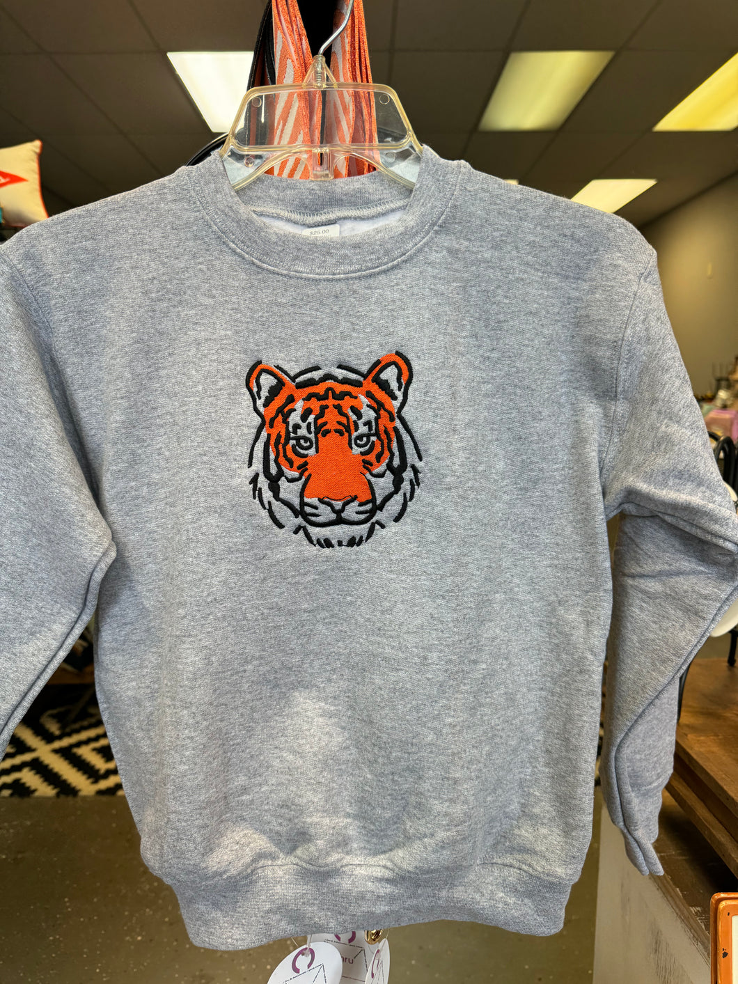 Youth Tiger Face Embroidered Sweatshirt