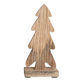 4"L x 8-3/4"H Mango Wood Tree, Combed Finish, Natural