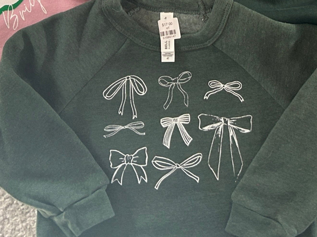 Green Christmas Bow sweatshirts