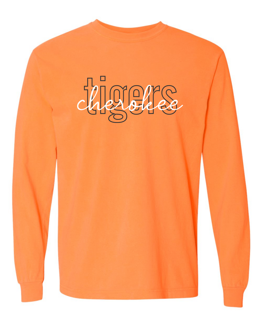 Cherokee Tigers Pre-Order- COMFORT COLORS ORANGE LONG SLEEVE