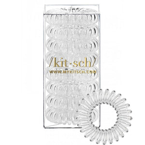 KITSCH - Spiral Hair Ties 8 Pack - Clear