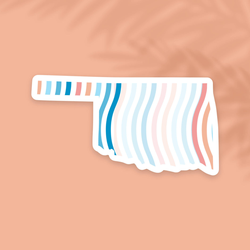 The State Stickers - Oklahoma Retro Summer State Sticker