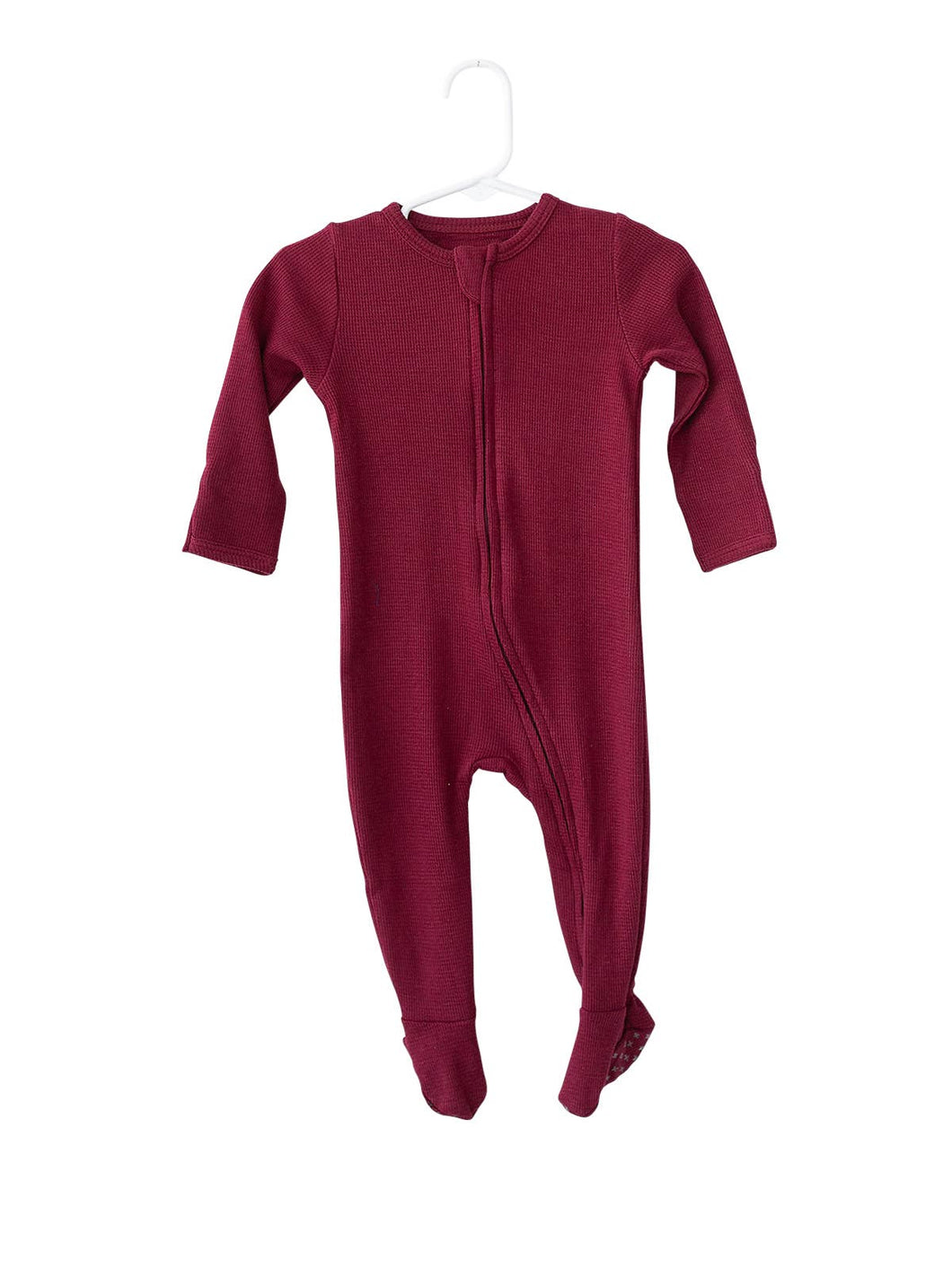 Modern Burlap - Organic Thermal Zip Footie | Solids & Prints