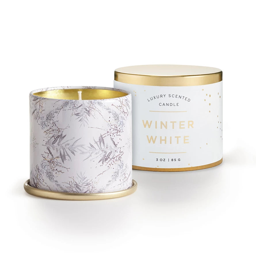 Winter White Demi Tin Candle