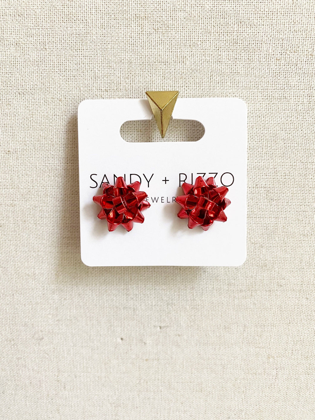 Red Bow Holiday Stud
