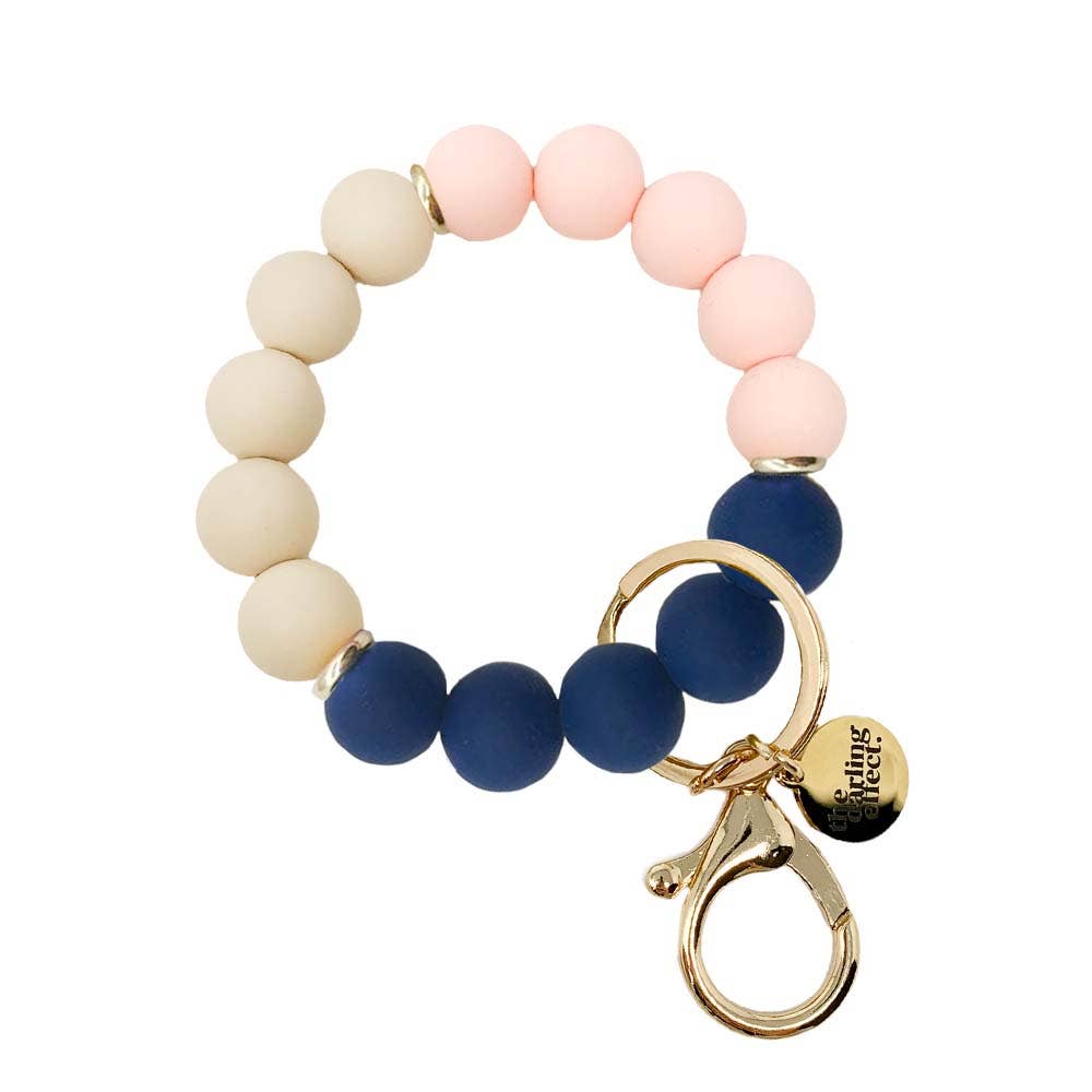 The Darling Effect - Hands-Free Silicone Beaded Keychain Wristlet - Beachy Keen