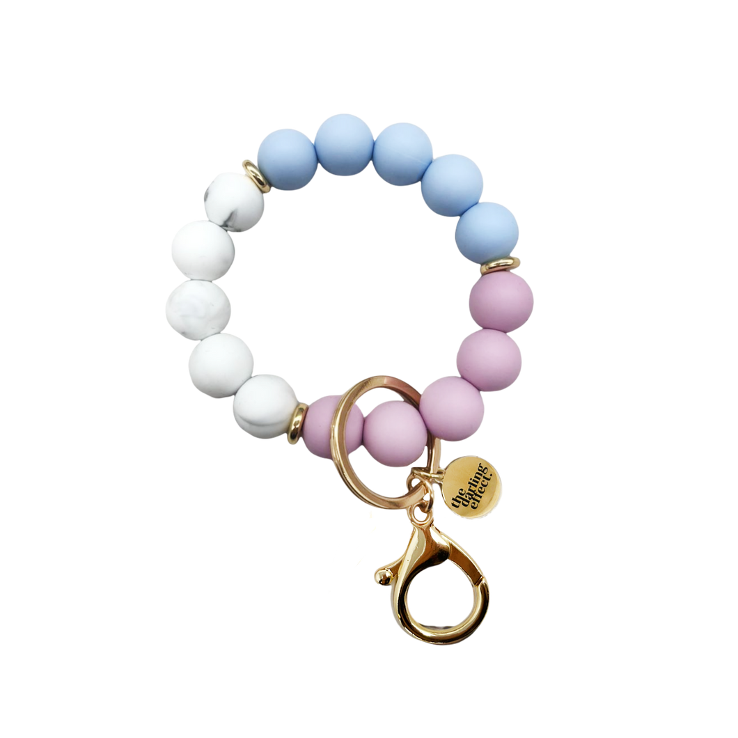 The Darling Effect - Hands-Free Silicone Keychain Wristlet - Periwinkle Skies