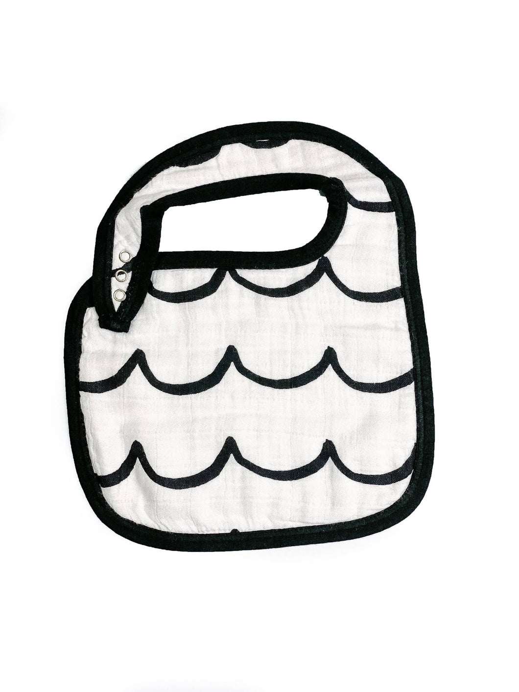 Modern Burlap - Organic Cotton Muslin Bib - Waves