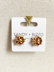 Gold Bow Holiday Stud