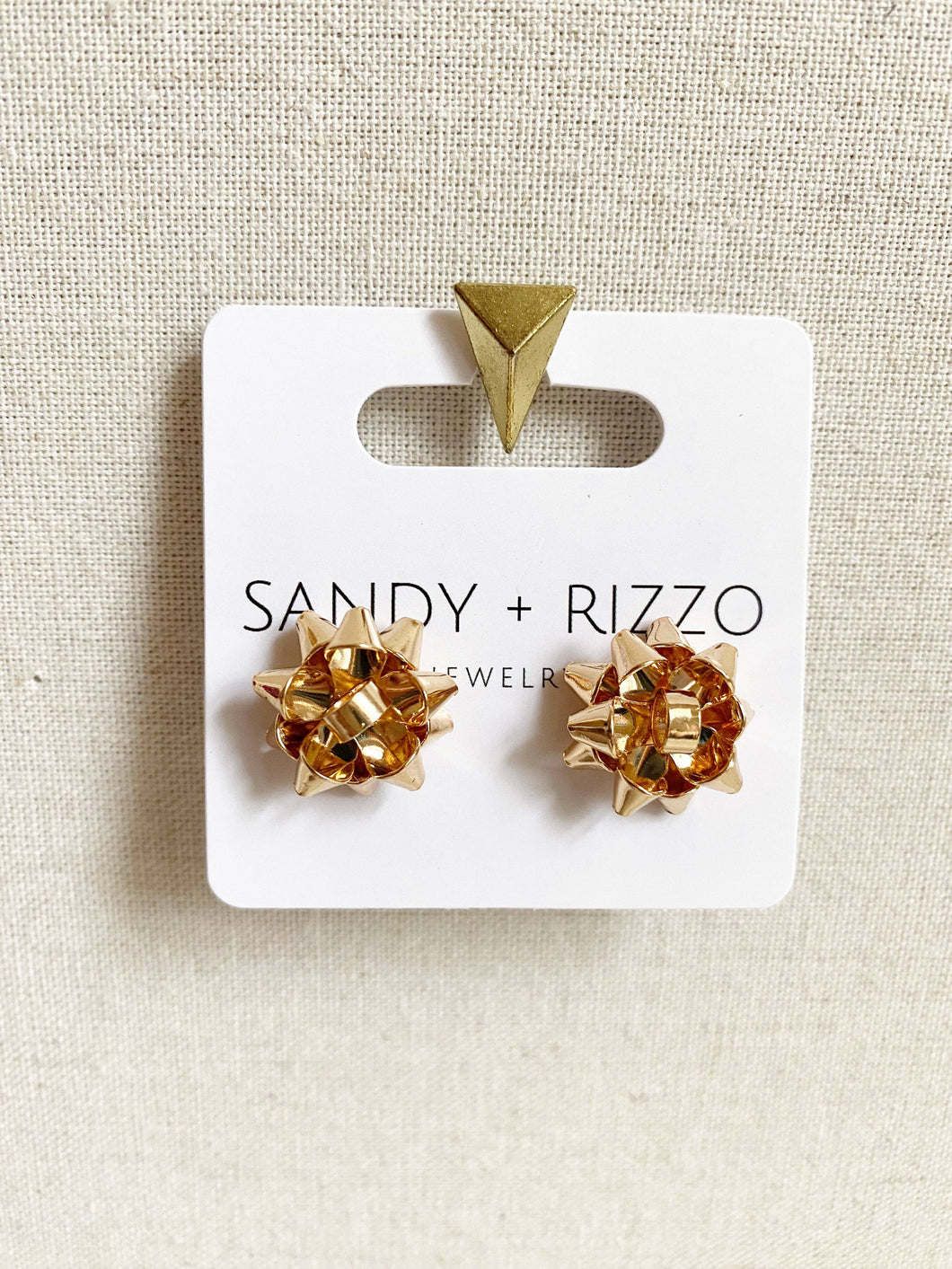 Gold Bow Holiday Stud