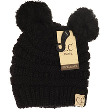 Load image into Gallery viewer, Baby Solid Double Pom CC Beanie
