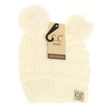 Load image into Gallery viewer, Baby Solid Double Pom CC Beanie
