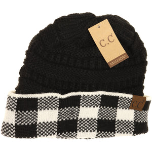 Buffalo Check Knit CC Beanie