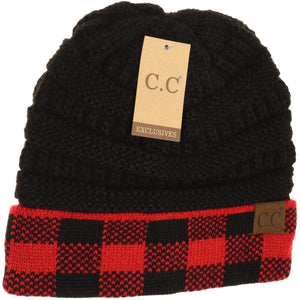 Buffalo Check Knit CC Beanie