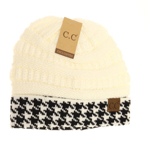 Houndstooth CC Beanie