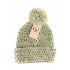 KIDS Bee Stitch Knit Pom C.C Beanie