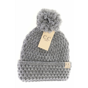 KIDS Bee Stitch Knit Pom C.C Beanie