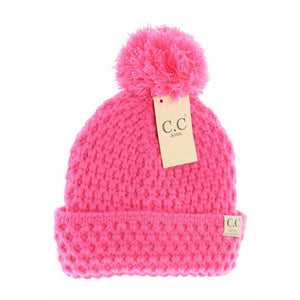 KIDS Bee Stitch Knit Pom C.C Beanie