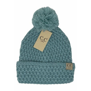 KIDS Bee Stitch Knit Pom C.C Beanie