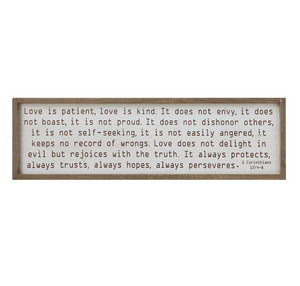 Love Is Patient Wood Framed Wall Decor