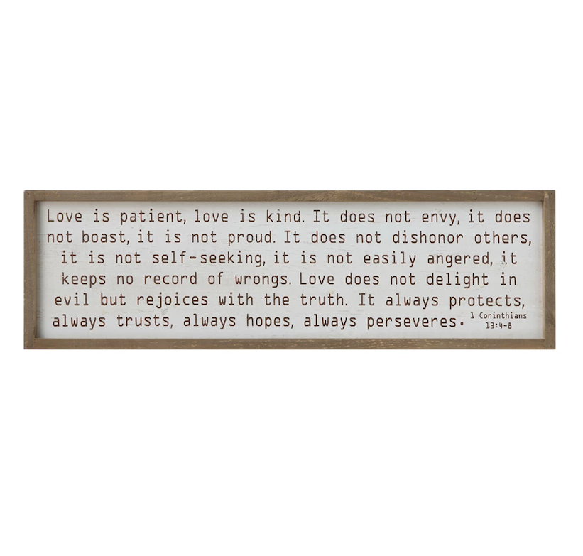 Love Is Patient Wood Framed Wall Decor