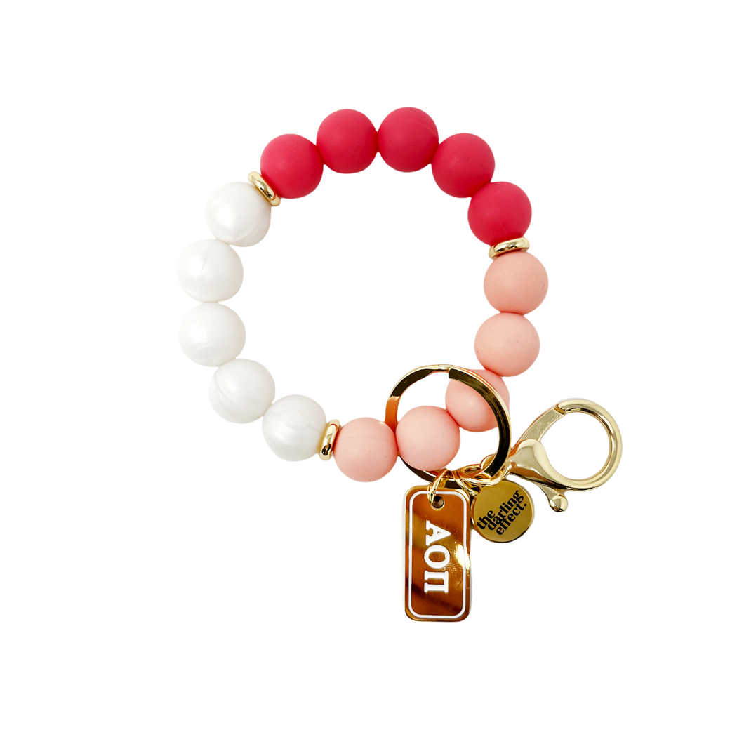 The Darling Effect - Alpha Omicron Pi - Hands-Free Beaded Keychain Wristlet