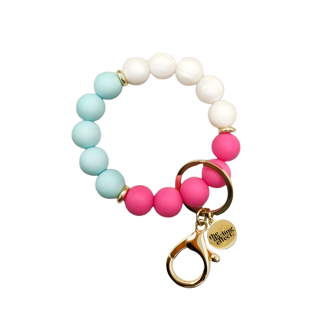 The Darling Effect - Hands-Free Silicone Keychain Wristlet - Pretty in Pearl