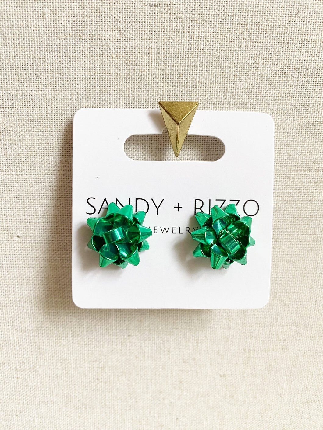 Green Bow Holiday Stud