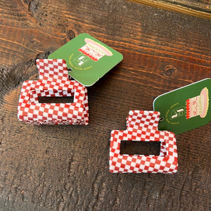 Hair Claw-Red Check