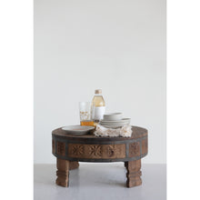 Load image into Gallery viewer, Reclaimed Wood Pedestal with Metal Trim
