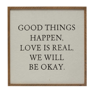 Good Things Happen Wood Framed Wall Decor