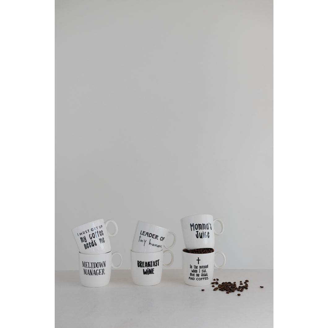 Stoneware Mug with Saying