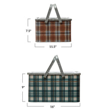 Load image into Gallery viewer, Galvanized Metal Plaid Boxes, Set of 2
