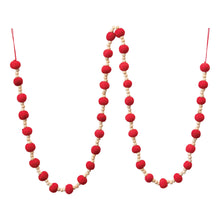 Load image into Gallery viewer, Wool Felt Ball and Wood Bead Garland
