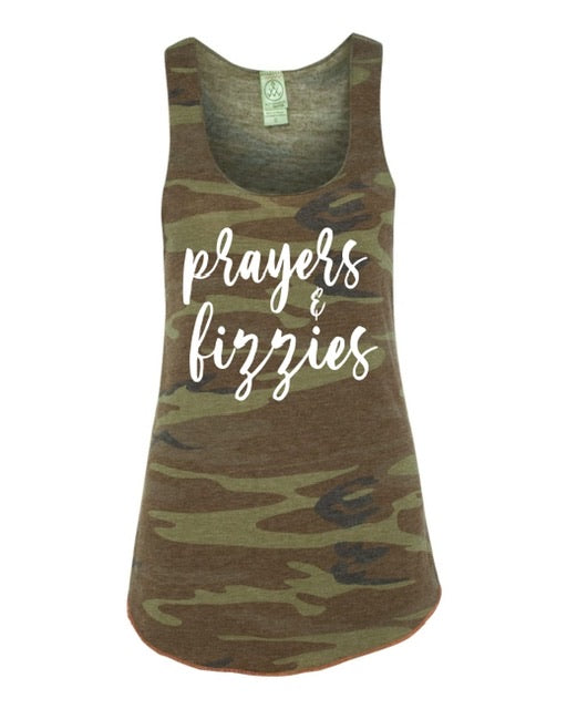 Prayers and Fizzies Camo Tank
