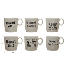 Load image into Gallery viewer, Stoneware Mug with Saying
