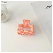 Load image into Gallery viewer, Hair Clip - Orange Check
