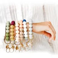 Load image into Gallery viewer, The Darling Effect - Hands-Free Silicone Beaded Keychain Wristlet
