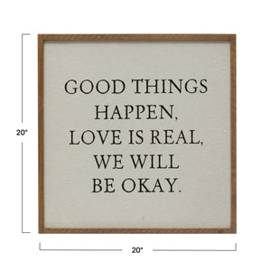 Good Things Happen Wood Framed Wall Decor