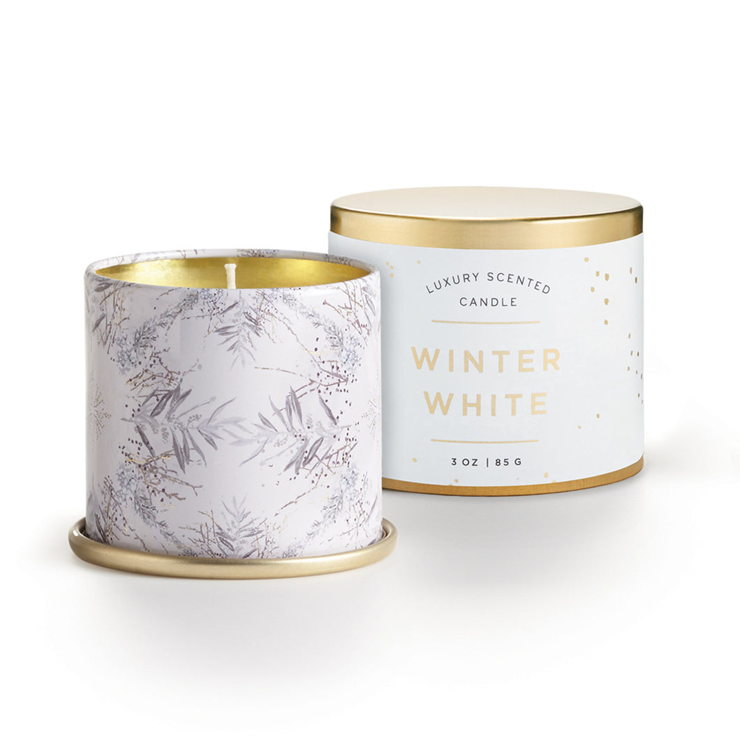Winter White Demi Tin Candle