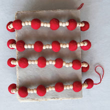 Load image into Gallery viewer, Wool Felt Ball and Wood Bead Garland
