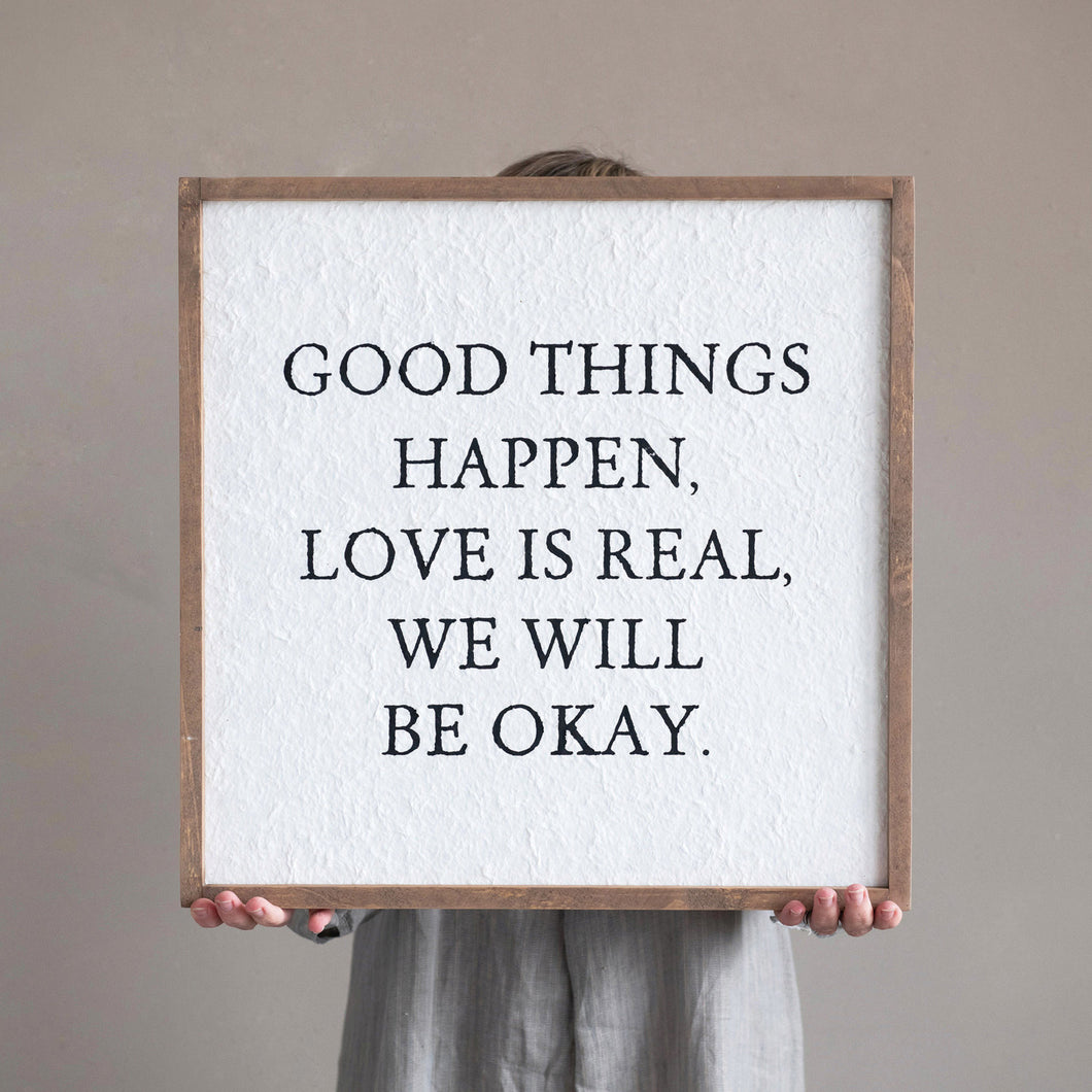 Good Things Happen Wood Framed Wall Decor